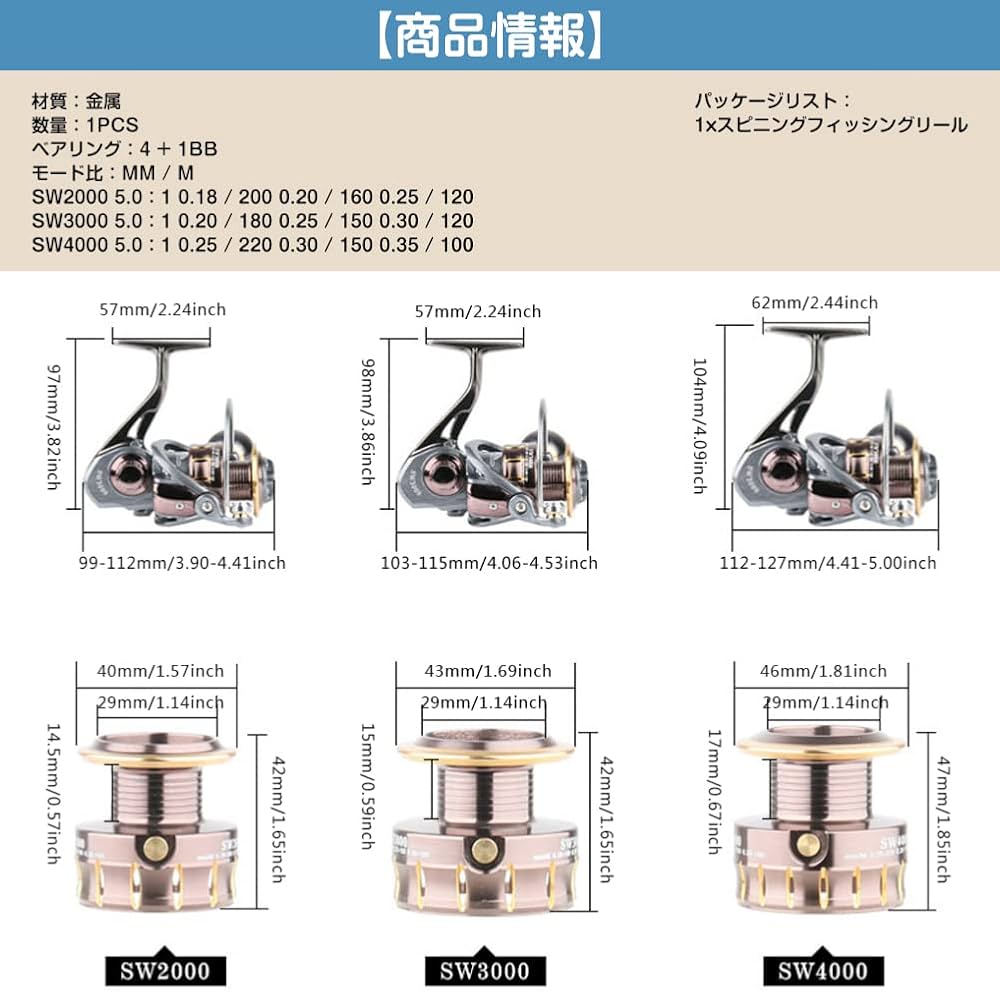 Amazon | スピニングリール 釣りロードスピニングリール
